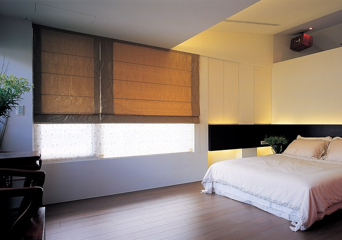 Somfy - bedroom blinds half-open