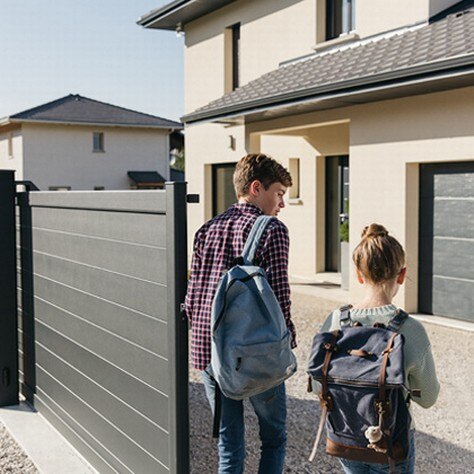 kids coming home somfy sliding gate